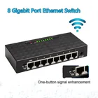 Сетевой коммутатор, 8 гигабитных портов, 101001000 Мбитс, быстрый коммутатор для сети Ethernet, концентратор локальной сети, полныйполудуплексный сетевой коммутатор Ethernet для настольного ПК