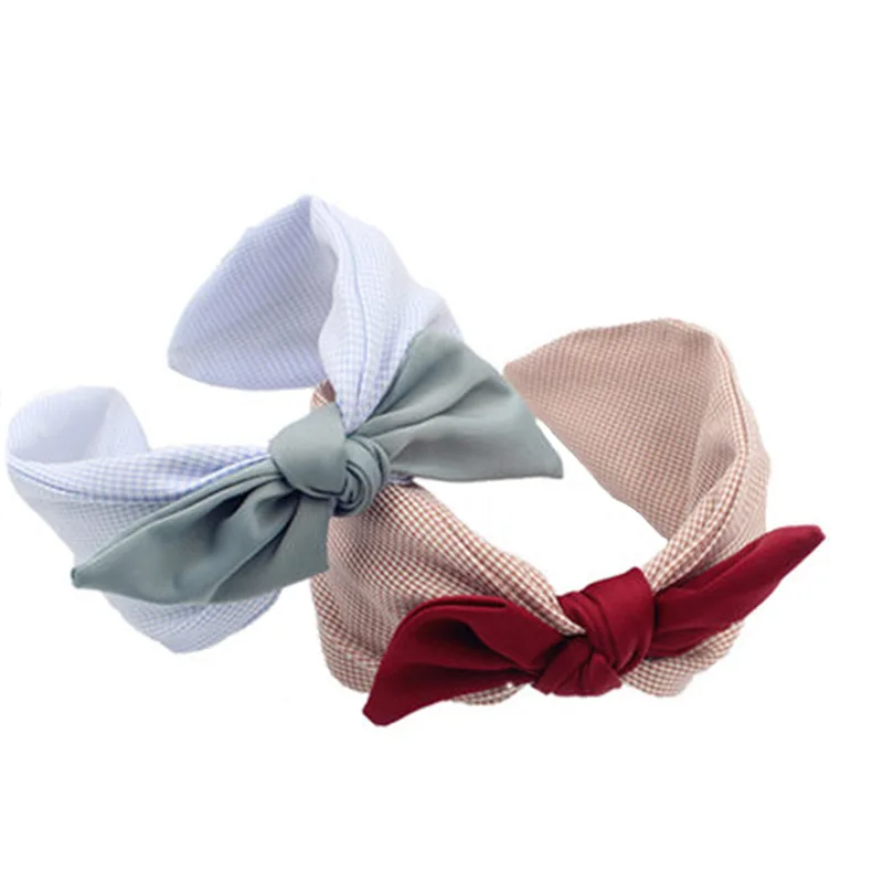 HaimeikangKorean Бутик Hairband уши кролика мягкий матерчатый бант для волос ободок Девушки Женщины наголовный обруч ленты аксессуары Головные уборы