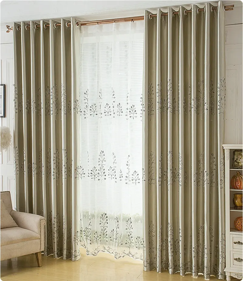 Вышитые Шторы Роскошные/Листья Дизайн для лечения окна готовой/Индивидуальные