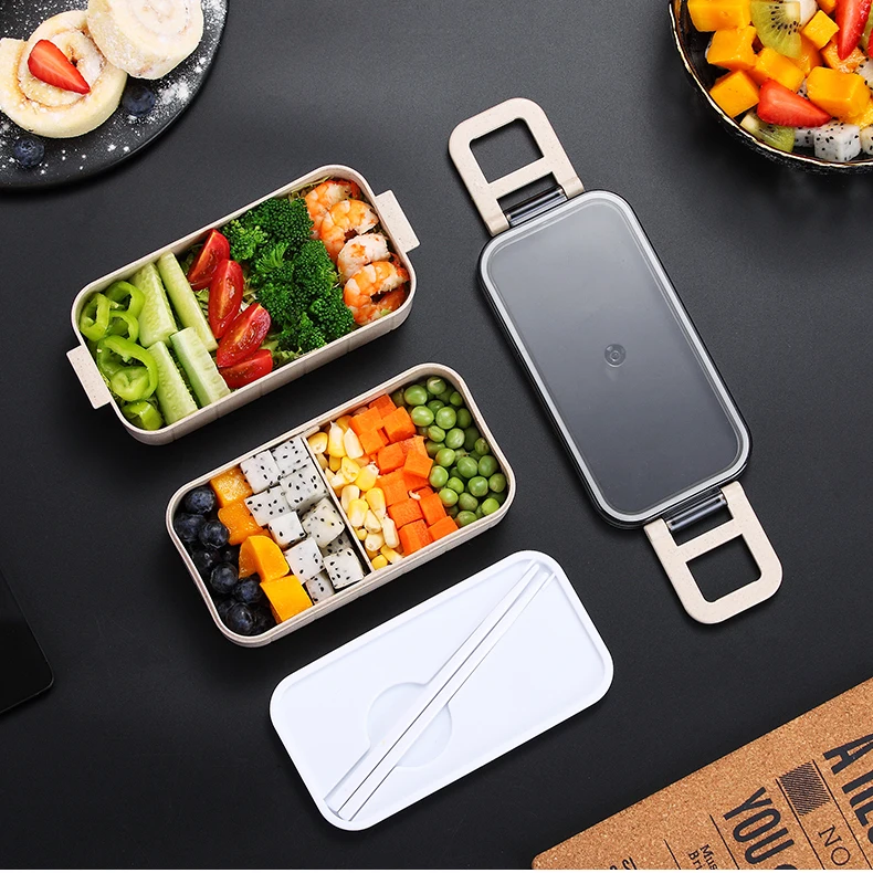 Японский Ланч-бокс для микроволновой печи Bento детский из пшеничной соломы