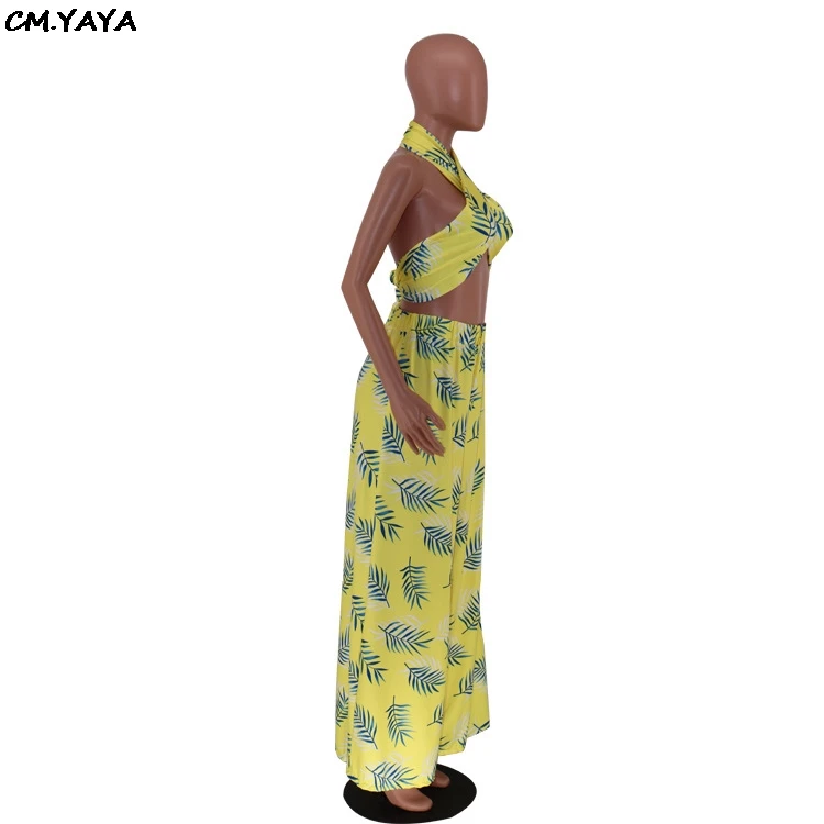 Женский укороченный топ с лямкой на шее комплект из двух предметов пляжный