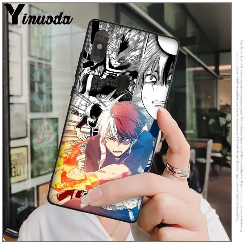 Yinuoda японский аниме My Hero academic цельный черный чехол из ТПУ для телефона Redmi 5 plus Note