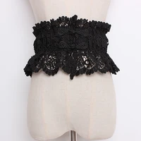 womens runway fashion vintage elastic lace cummerbunds female dress coat corsets waistband belts decoration wide belt r1207