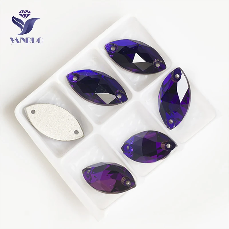 YANRUO 3223 все размеры фиолетовый бархат блестящие драгоценные камни Navette кристалл