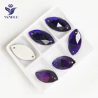 YANRUO 3223 все размеры фиолетовые бархатные блестящие драгоценные камни Navette Хрустальные Пришивные стеклянные стразы со стразами