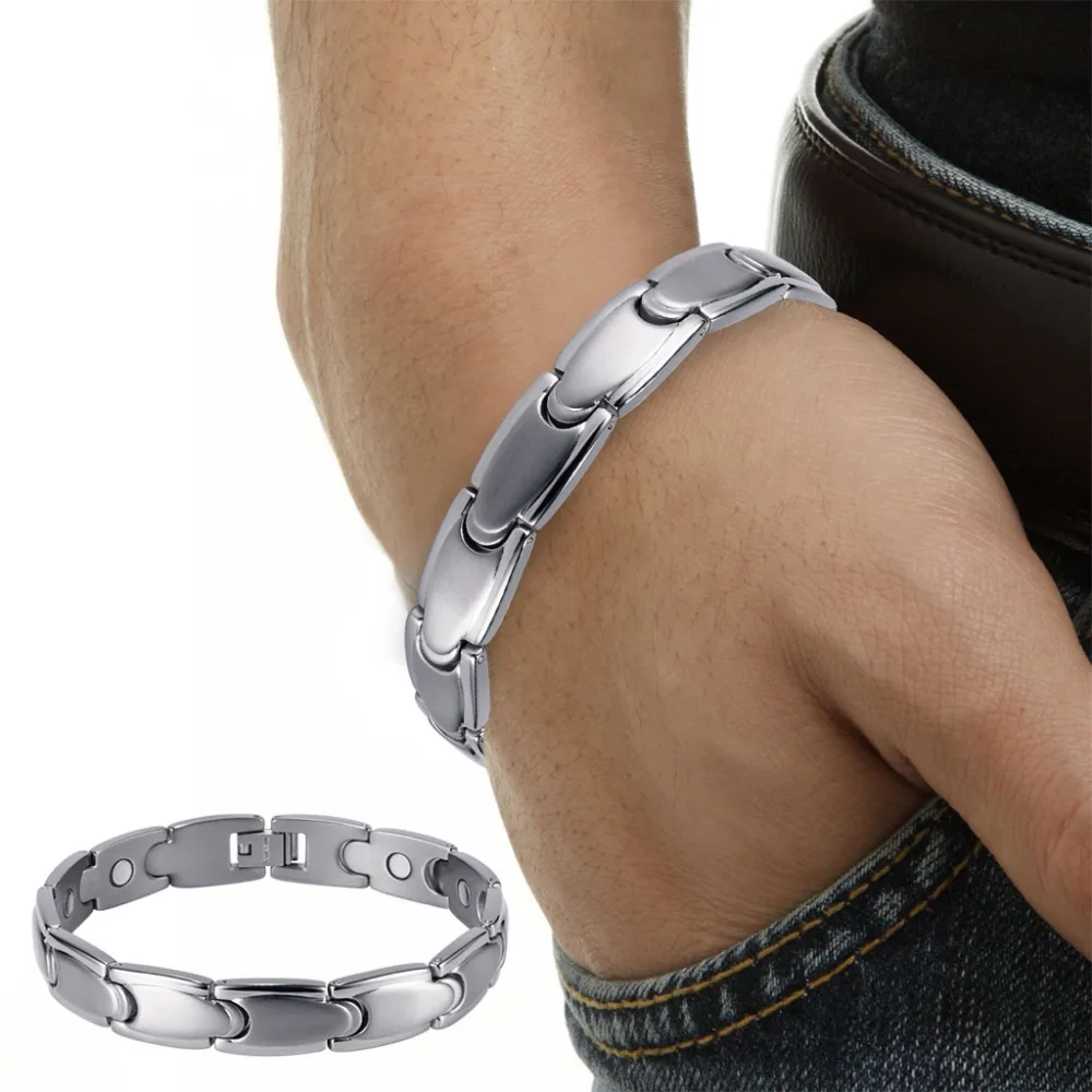 

WelMag Healthy Magnetic Bracelets & Bangles for Men Women Trendy Titanium Bio Energy Magnetotherapy Charm Jewelry OTB-294