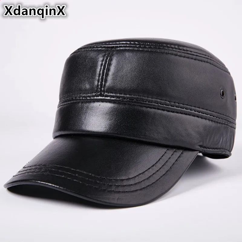 Новая осенне зимняя мужская шапка XdanqinX из натуральной кожи плоская кепка