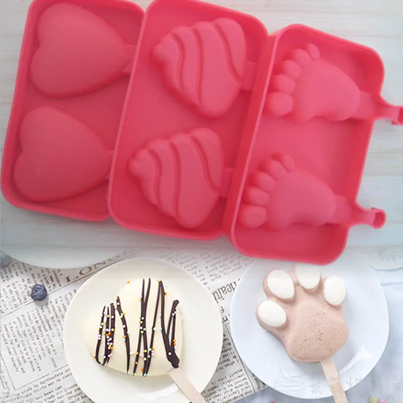 Силиконовая форма для мороженого летняя поп-форма в форме сердца щенка ног