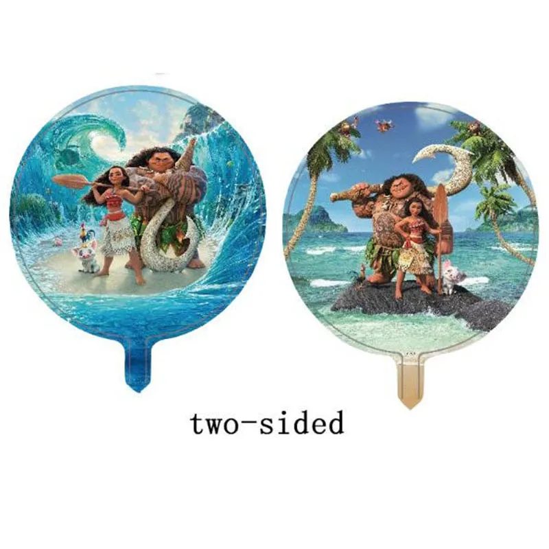 5pcs 5 шт. 45*45 см Двусторонняя Моана шары Ocean Romance принцессы Алюминий Фольга шар День рождения Декор вечерние поставки Globos - Цвет: 5pcs