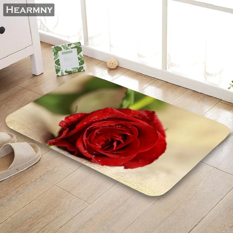 Настраиваемый красный Фотофон пол/ванная/кухня/пляжный коврик из фланелевой