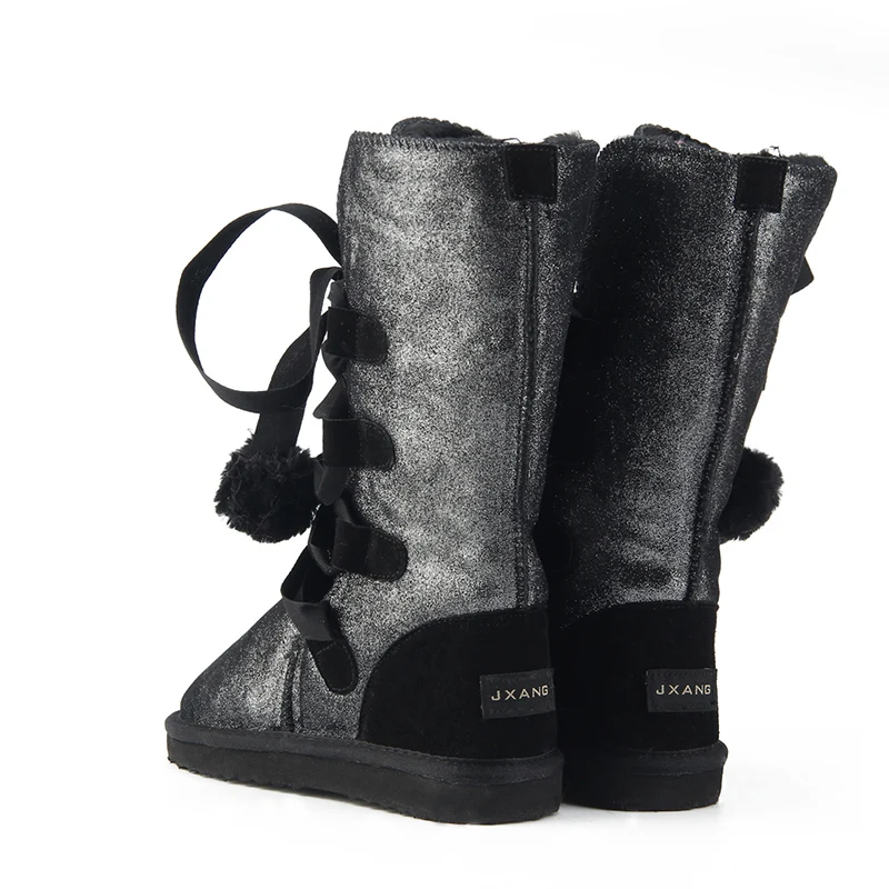 JXANG/классические женские зимние сапоги; кожаная зимняя обувь; bota feminina botas mujer zapatos; женские водонепроницаемые зимние сапоги