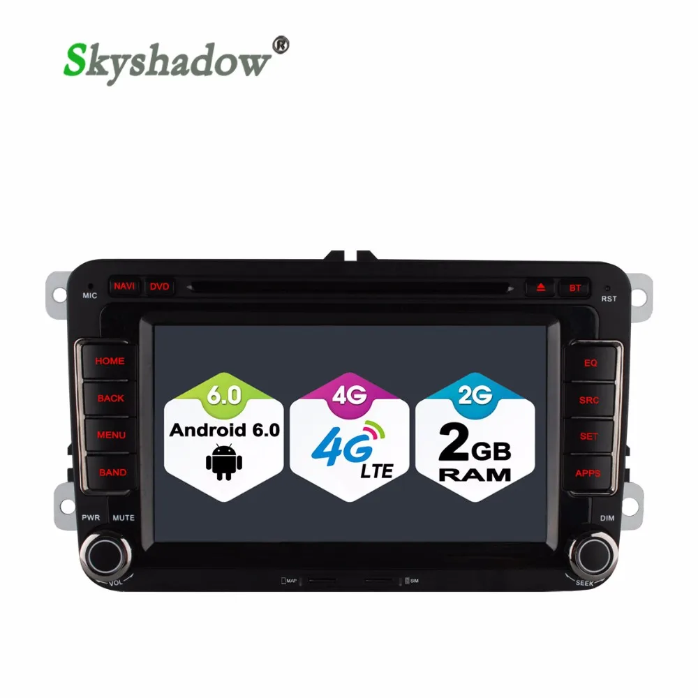 SKYSHADOW Quad Core Android 6.0 dvd-плеер Автомобиля Для VW PASSAT Touran New Бетл 2 Multivan T5 WI-FI Bluetooth Радио Г