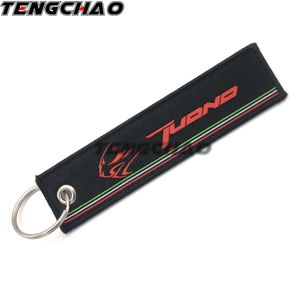 

Fashion Motorcycle Key Chain For Aprilia TUONO/V4 CAPANORD FUTURA1000 Woven Key Ring Tag Label Chain Black Car Keychain Motor