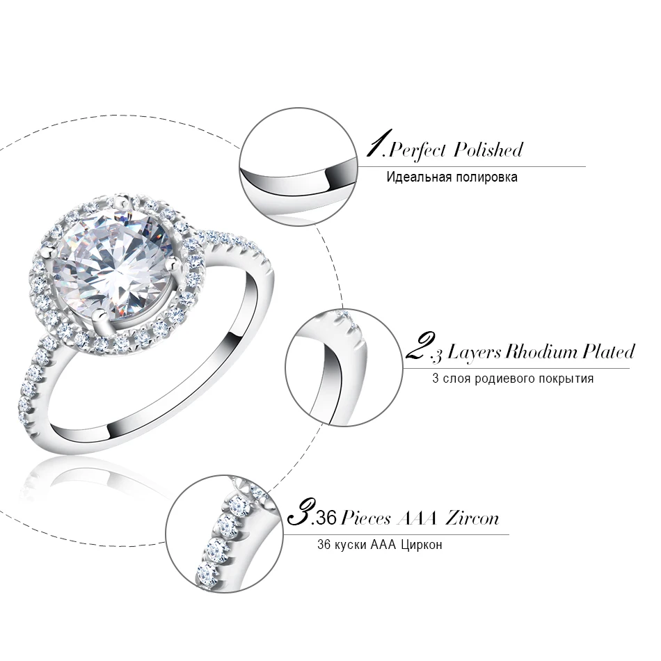 ORSA JEWELS женские роскошные кольца серебряного цвета, Идеально отполированные круглые 36 шт. AAA циркония для помолвки AOR105