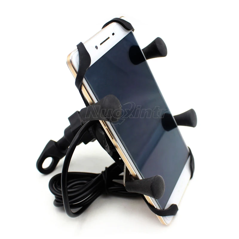 Зарядка для телефона Nuoxintr мотоциклетная с USB и кронштейном Harley Honda Suzuki Kawasaki Yamaha