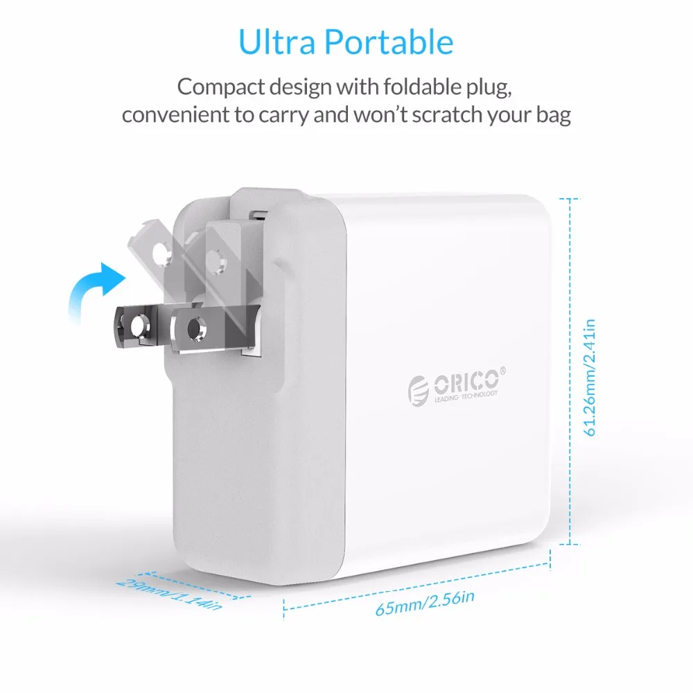 Зарядное устройство USB Tralver с конвертером EU UK AU Plug ORICO 4 порта супер зарядное 5V6. 8A34W