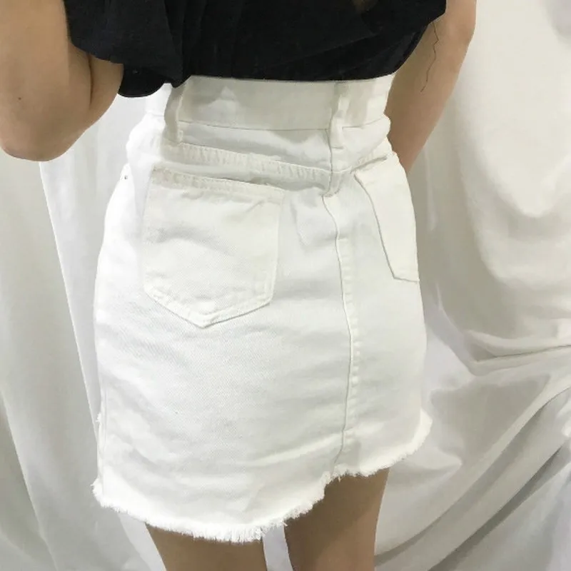 Женская мини юбка летняя белая черная джинсовая|a-line skirt|denim skirtfaldas mujer |