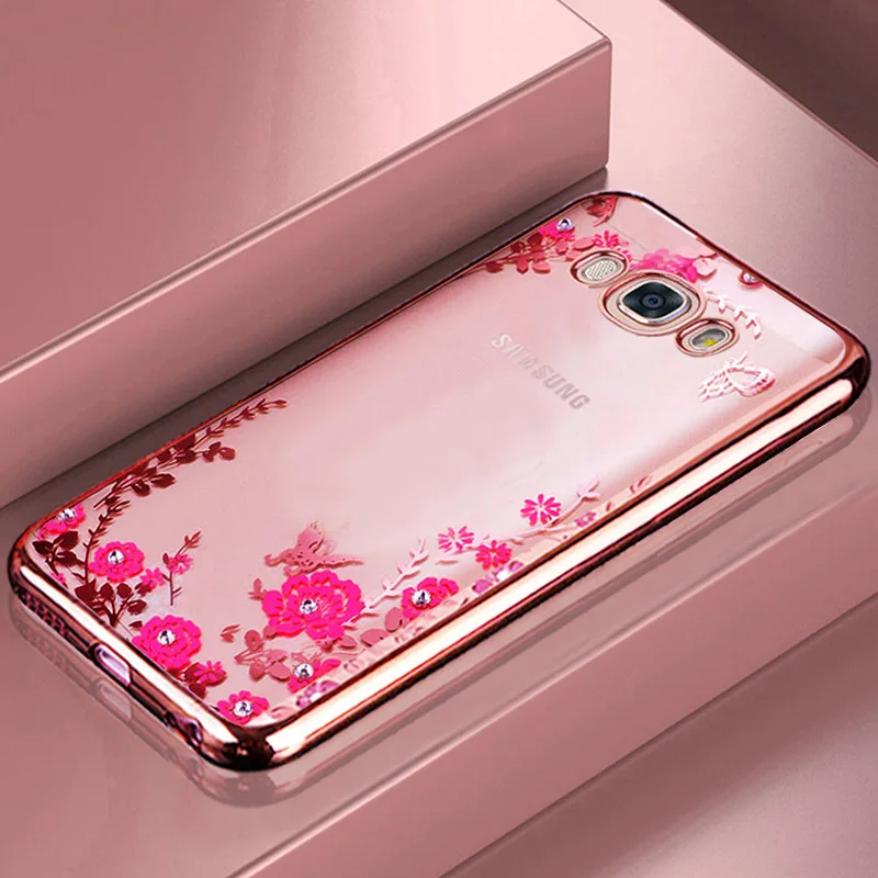Роскошный чехол из ТПУ с цветочным рисунком для Samsung Galaxy S9 S8 Plus A3 A5 A7 2016 A8 2018 A530 J3 J5 J7