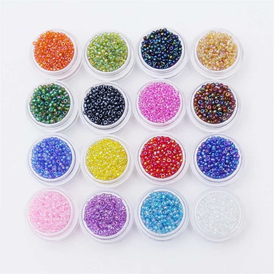 2/4mm 20g Mix Color Round Beads Silver Lined Glasss Spacer Beads for Jewelry Making DIY Necklace Bracelet Crafts for Needlework