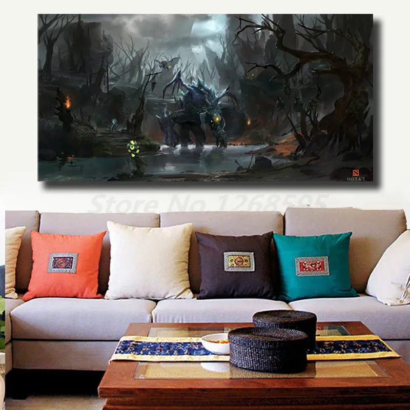 Dota 2 Roshan обои настенные художественные холст постер и печать Картина