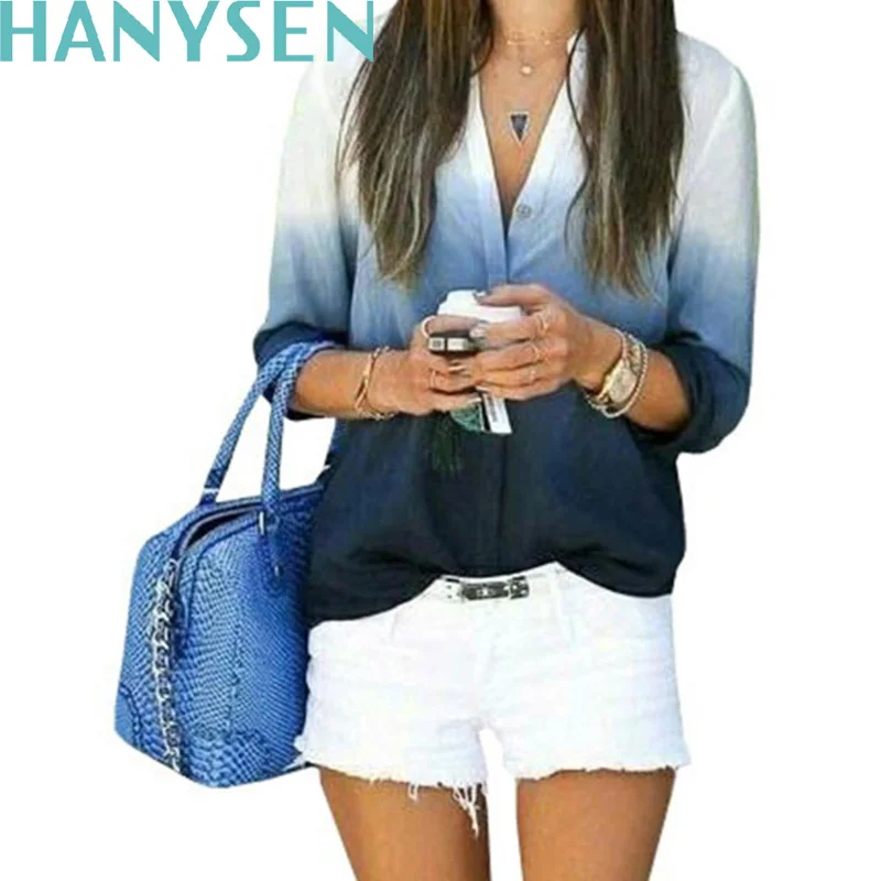 Для женщин блузка Рубашки для мальчиков Длинные рукава v образным вырезом и