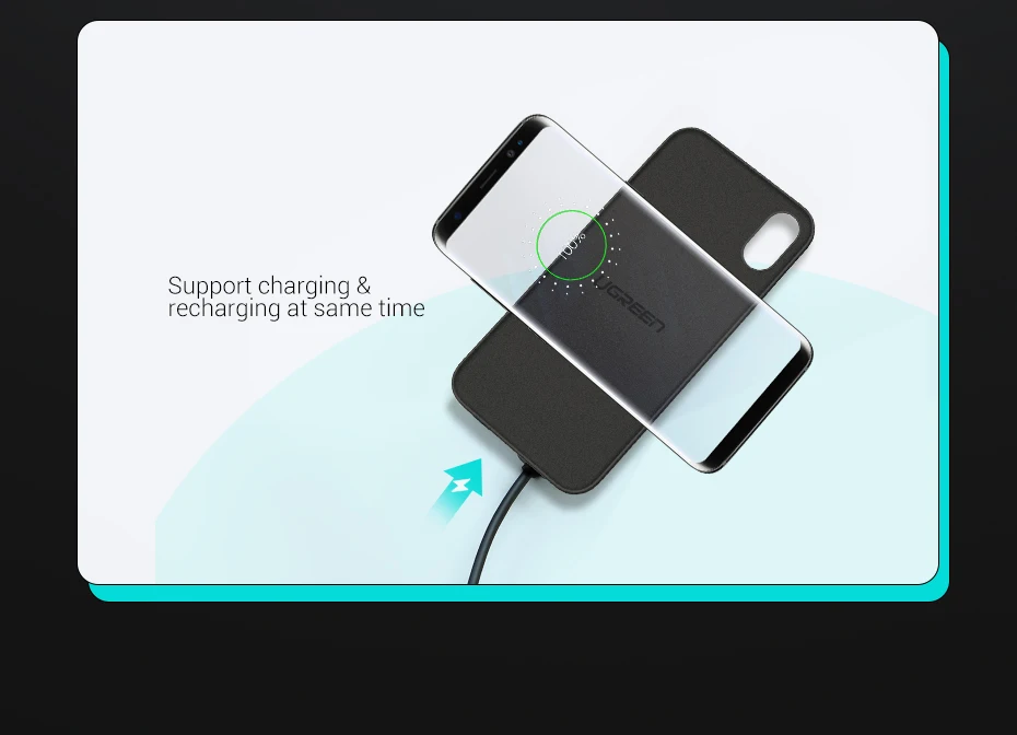 Ugreen 3600 мАч Беспроводной зарядки Батарея чехол для iPhone X XS внешний Беспроводной заряда Батарея крышка