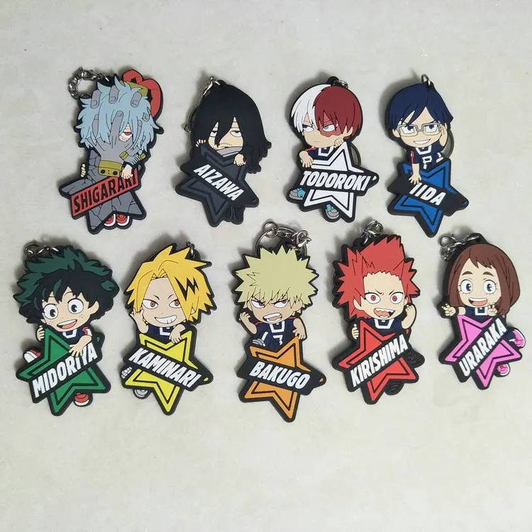 My Hero Academy Аниме Фигурка резиновый брелок IZUKU MIDORIYA DEKU Bakugou Katsuki Shigaraki Tomura детская Подарочная игрушка