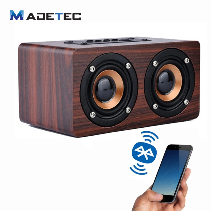 Madetec HiFi Беспроводной 3D двойной громко Колонки ретро классические деревянные