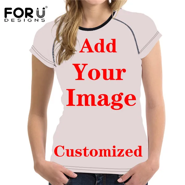 FORUDESIGNS/футболка с принтом бишон фризе, Женская забавная футболка с цветочным рисунком для девочек, женские футболки с короткими рукавами Kawaili - Цвет: customized BV