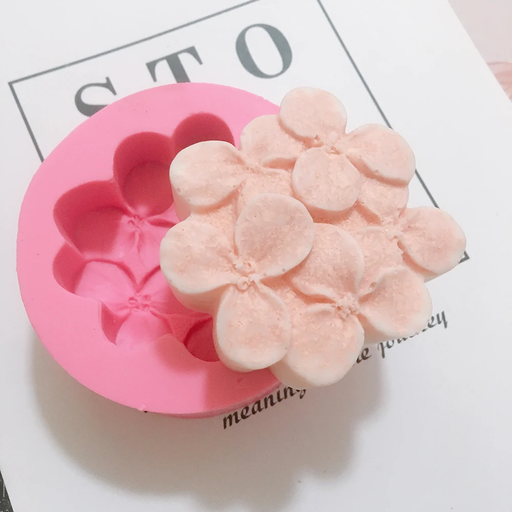 Гортензия цветок Силиконовое Мыло Плесень DIY Арома гипсовые поделки свечи