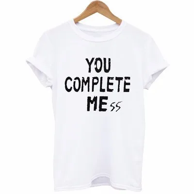Женская летняя футболка с надписью You Complete беспорядок Me|5 seconds of summer|you complete messamerican