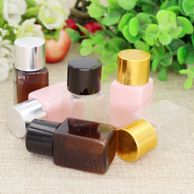 10 мл позолоченная и Посеребренная ПЭТ бутылка яркого цвета с плоской головкой