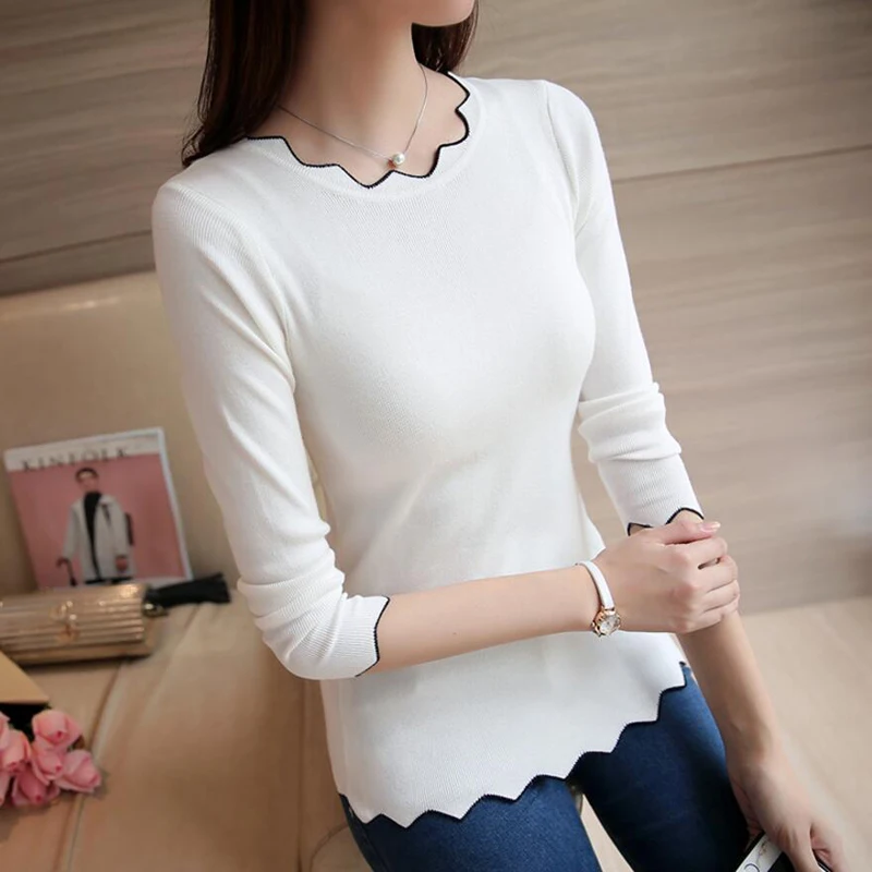 2018 Korean version of the new Autumn winter Sweater women knit long-sleeved sweater women's sets bottoming knitting | Женская