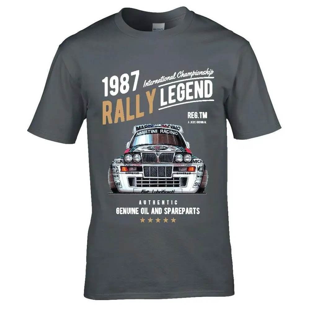 

Ралли Легенда мотив с 1987 Lancia Delta Integrale Hf автомобиль Мужская 2019 летняя брендовая хлопковая одежда для фитнеса в стиле хип-хоп Мужская футболка