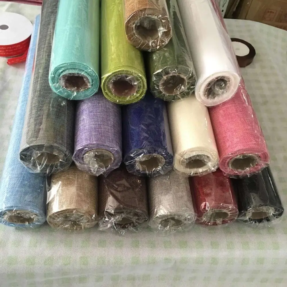 High-grade 50*450cm Hemp Cotton Linen Fabric Tissue Fiber Texture Floral Wraps Flower Wrapping Paper Gift Wrap Florist Supplies