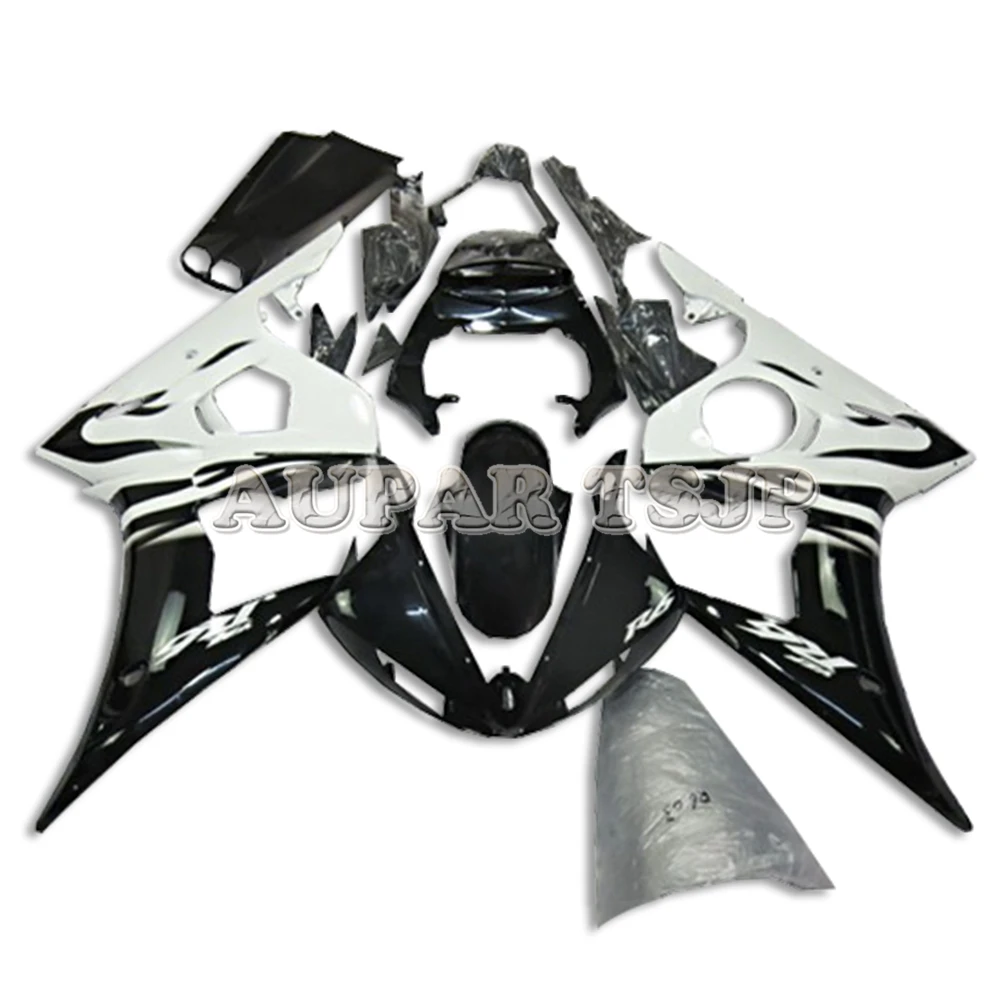 

BLACK AND WHITE FLAMES Cowlings Fit For Yamaha R6S 2006 2007 2008 2009 06-09 ABS Injection Full Fairing kit High Quality Covers