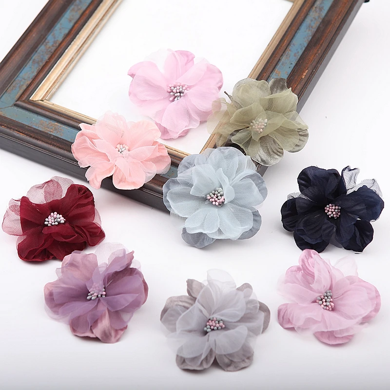 4 шт./лот ручная работа цветы кружевная ткань аксессуары для одежды кружевные