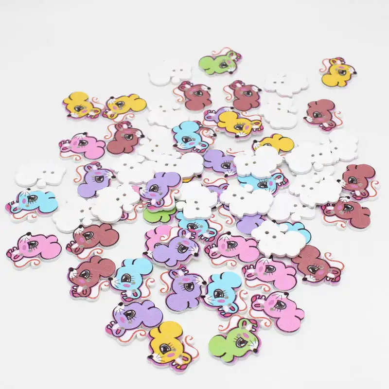 50 шт. деревянные пуговицы в виде белки|Пуговицы| |