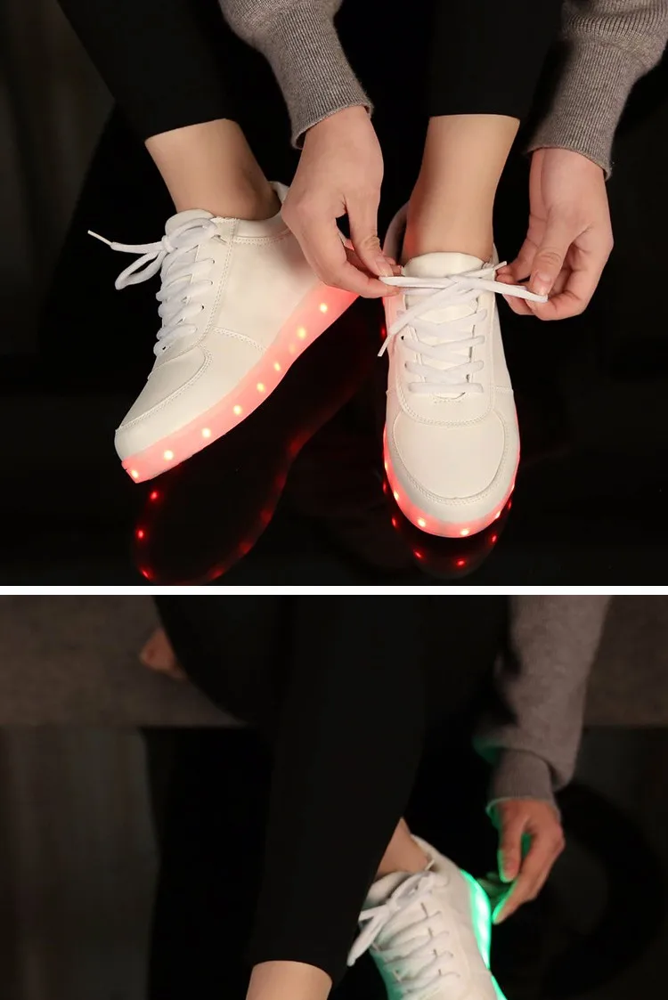 Зарядное Устройство USB Освещенные shoes для Мальчика& Девушки светящиеся кроссовки Дети Light Up shoes led тапочки Случайный Световой Кроссовки