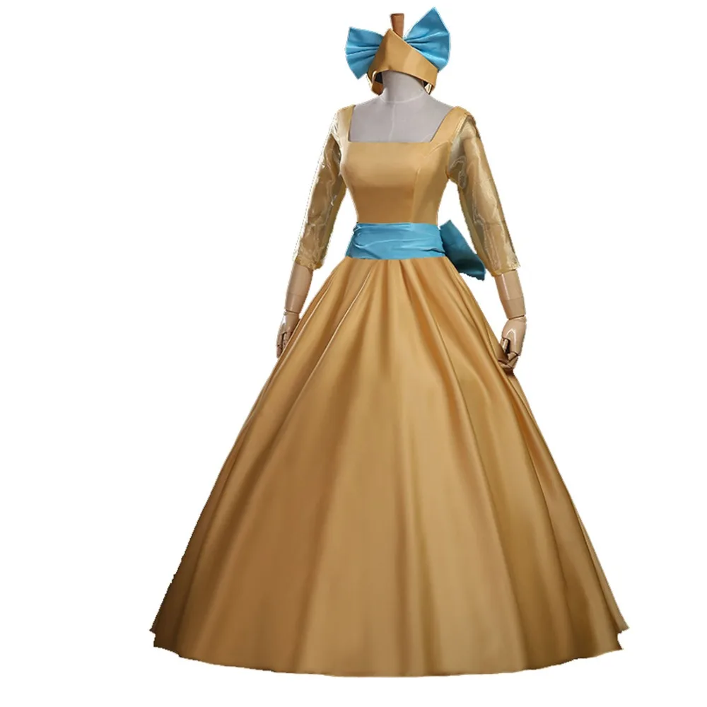 Фото Модель 2016 года новый стиль Анастасия платье принцессы желтое костюм Анастасии