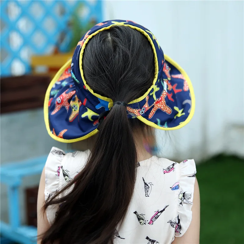 Летние пляжные шляпы с широкими полями козырек Кепка для мальчиков и девочек