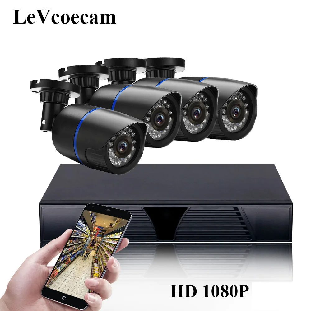 Full HD 1080P 8 канальный CCTV Системы 2MP металлическая уличная IP Камера H.265 NVR DVR Kit HDMI P2P и