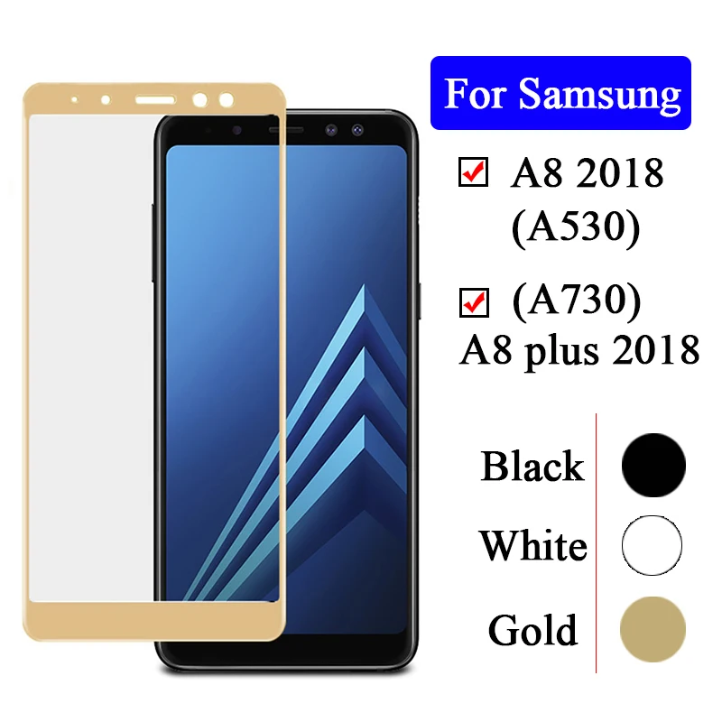 Защитное стекло для Samsung Galaxy A8 2018 Plus A82018 8A закаленное Samsun на всю поверхность