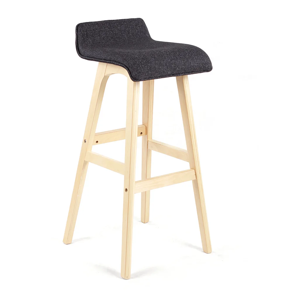 Высокий барный стул барная мебель табурет из массива дерева и ткани высокий muebles