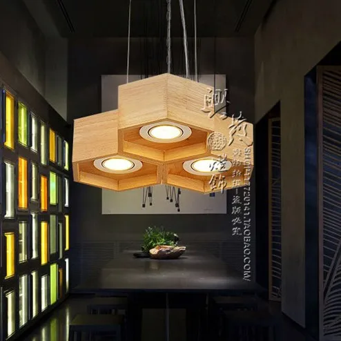 Твердый деревянный светодиодный подвесной светильник скандинавские столовые