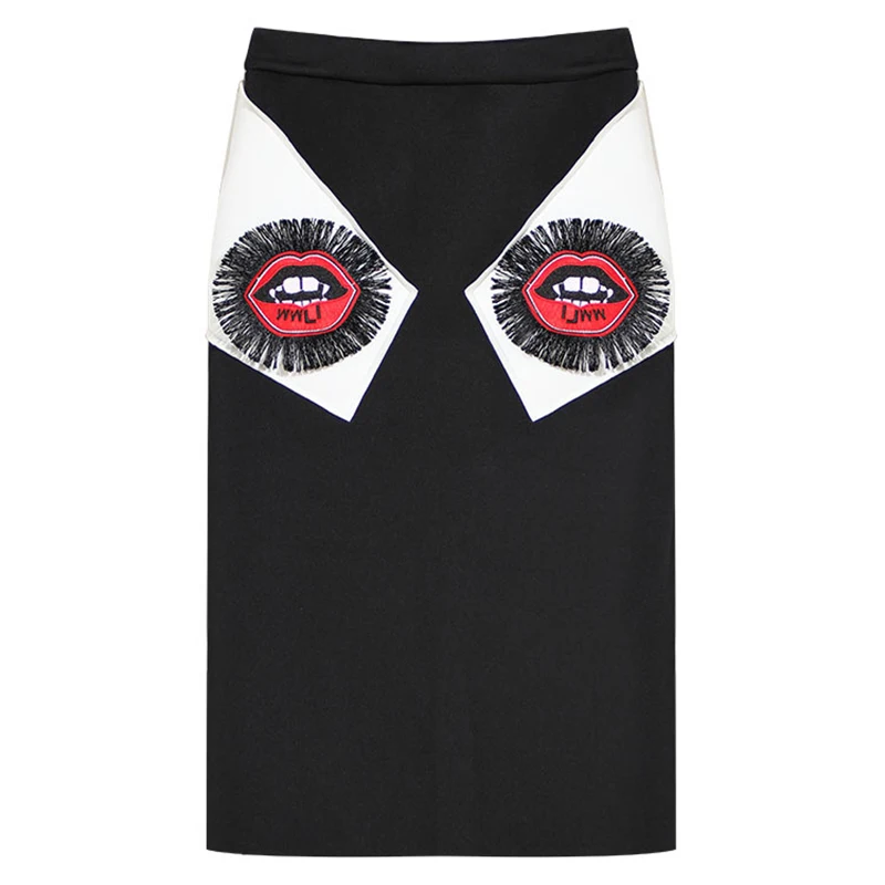 Женский костюм двойка TWOTWINSTYLE весенний свитер с рукавами фонариками и вышивкой