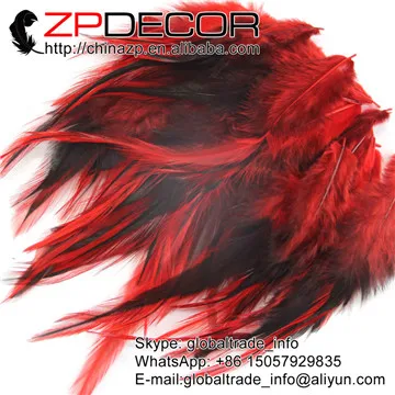 Zpdecor 100 шт/партия 10-15 см(4-6 дюймов) красивые узоры для художественных ремесел окрашенные Красные кружевные остроконечные петушиные перья - Цвет: red