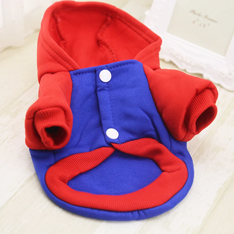 Милая зимняя теплая одежда для кошек с мультяшным принтом Толстовка маленьких