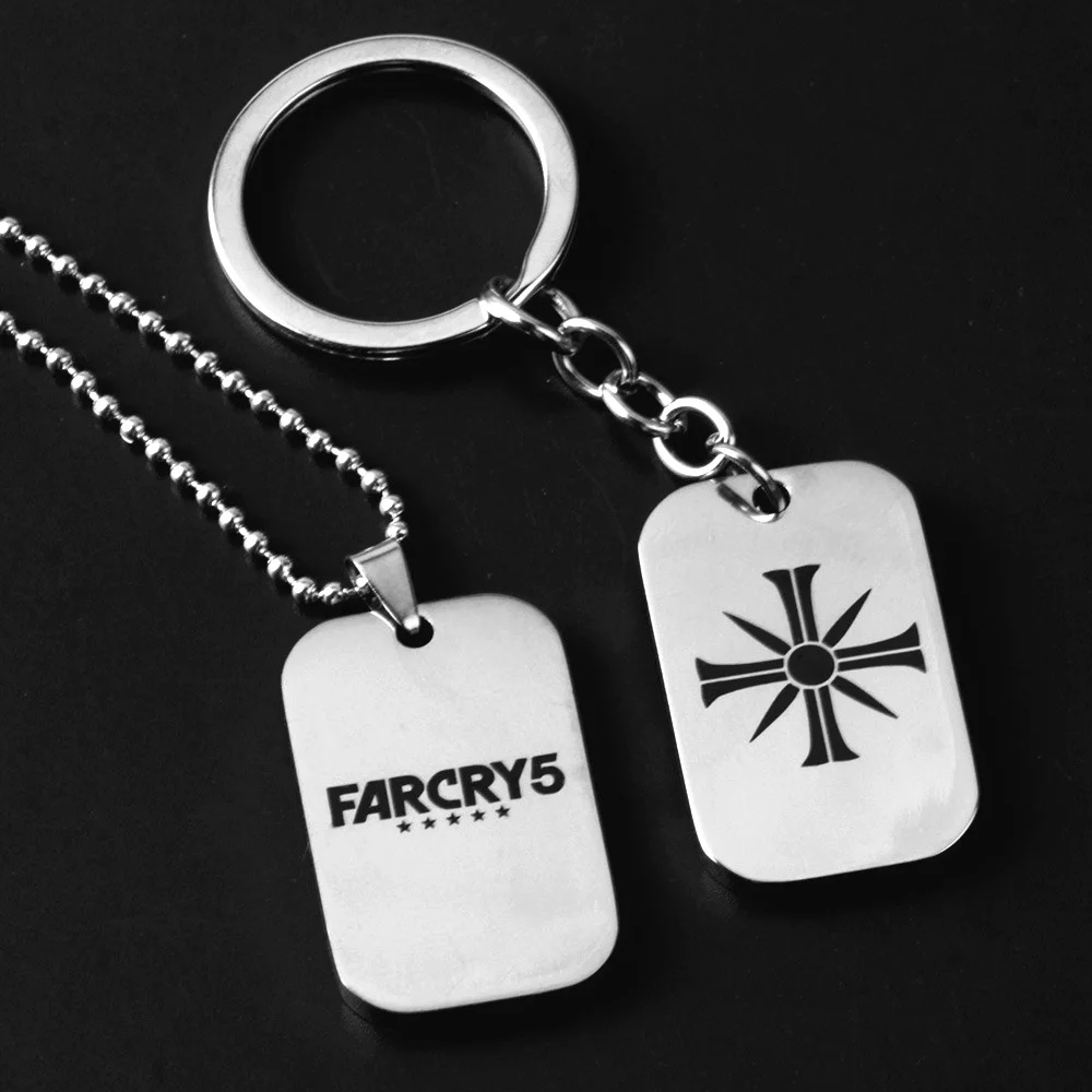 Дропшиппинг Far Cry 5 ожерелье Шарм из нержавеющей стали цепочка для ключей Подвеска