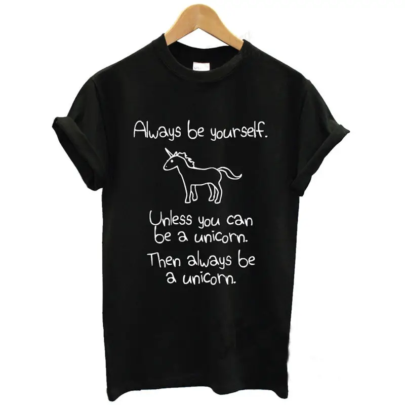 Хлопковая футболка с надписью всегда будь собой если вы не можете быть